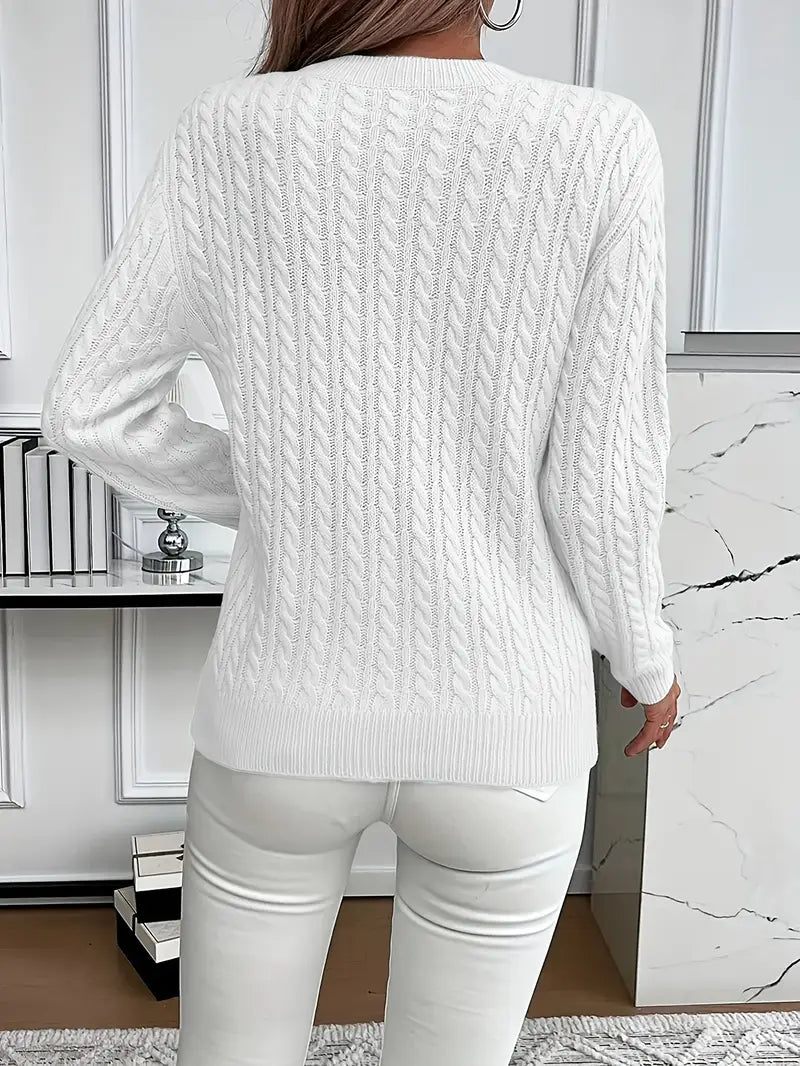 Lena | Damski sweter w warkocze