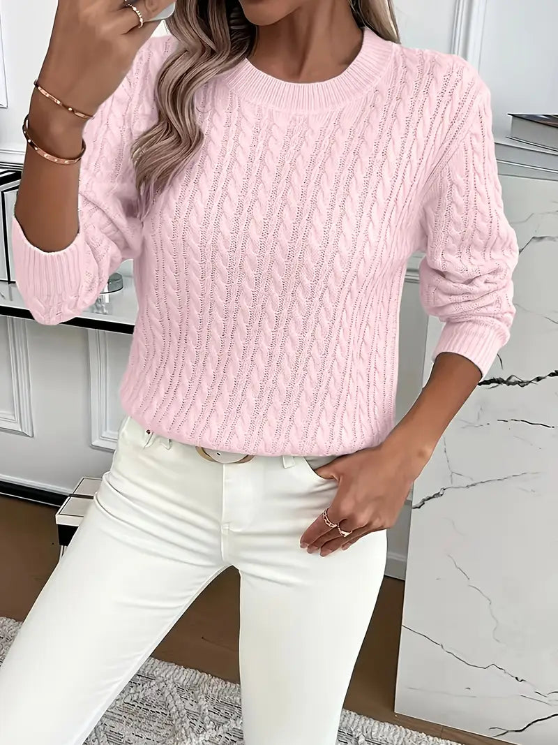 Lena | Damski sweter w warkocze