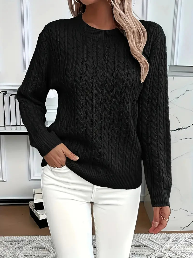 Lena | Damski sweter w warkocze