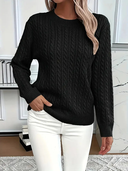 Lena | Damski sweter w warkocze