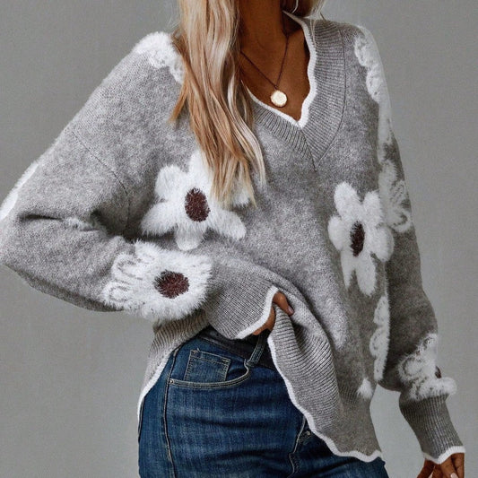 Thea | Elegancki sweter w kwiaty