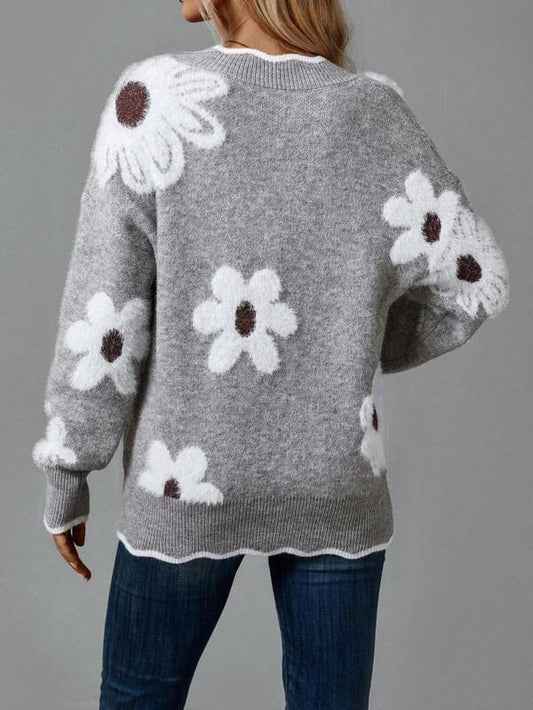 Thea | Elegancki sweter w kwiaty