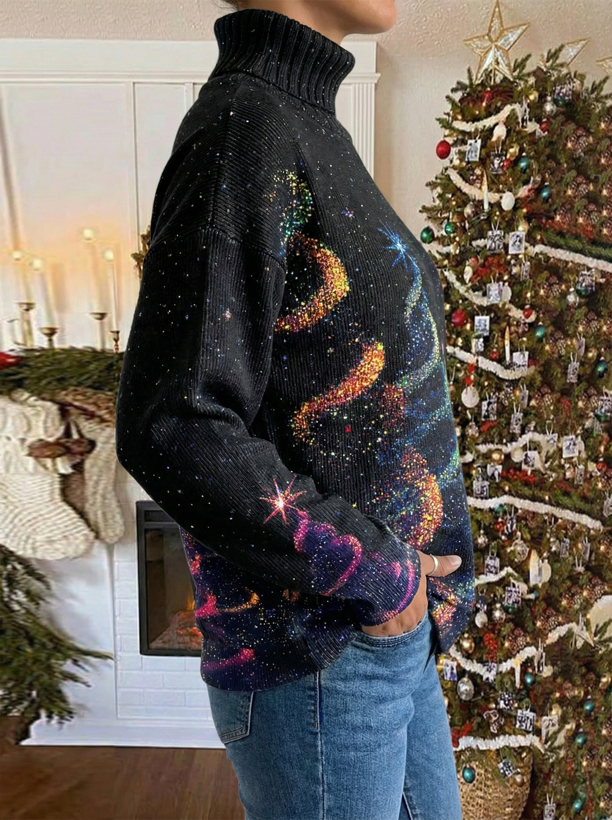 Saraya | Świąteczny sweter w gwiazdki