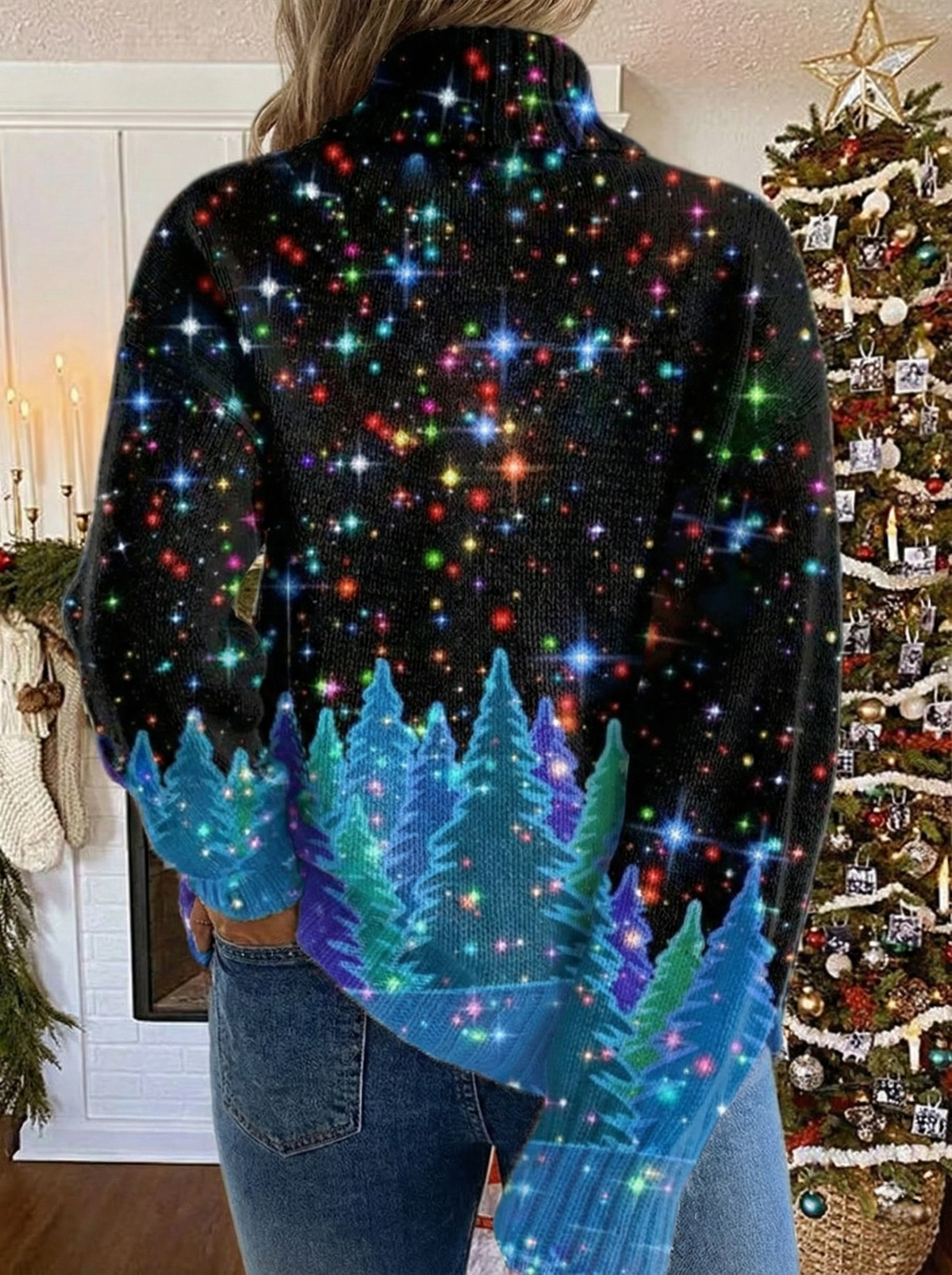 Saraya | Świąteczny sweter w gwiazdki
