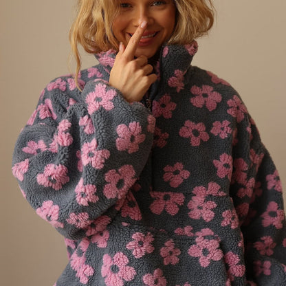 Maisy | Miękki sweter oversize w kwiaty