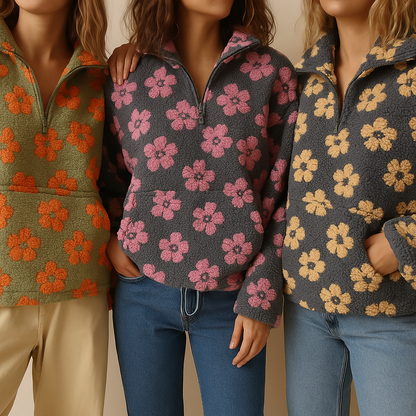 Maisy | Miękki sweter oversize w kwiaty