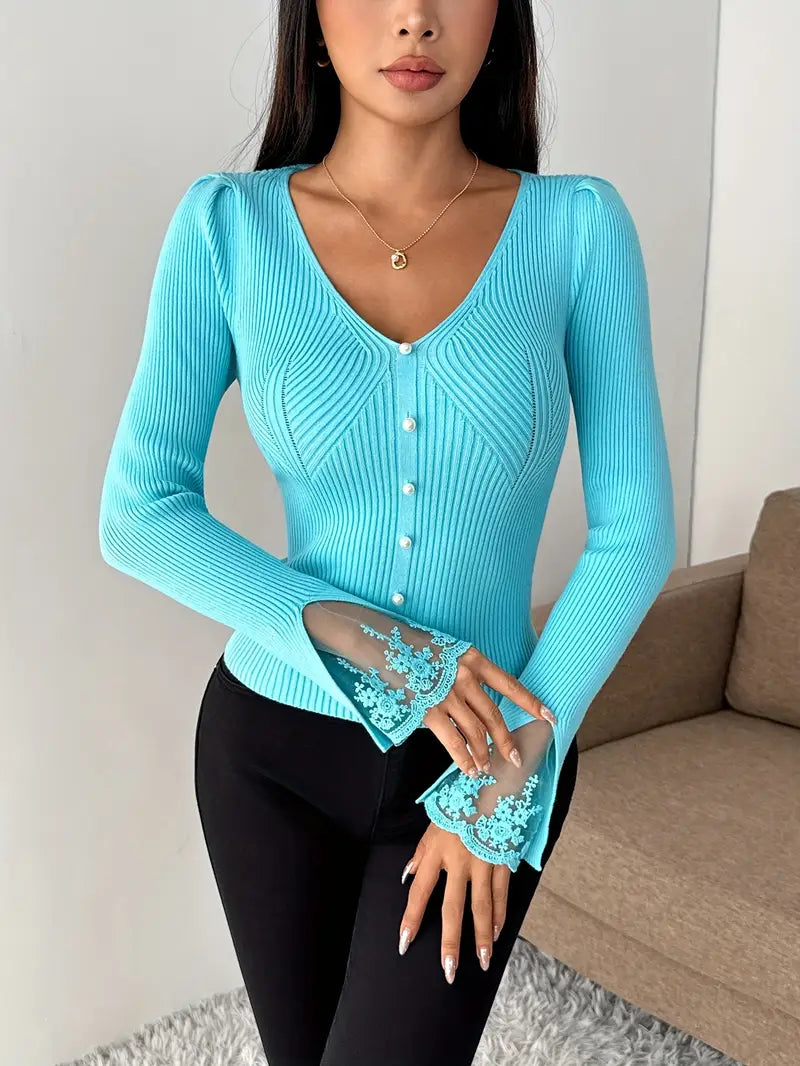 Elena | Szykowny sweter z koronką