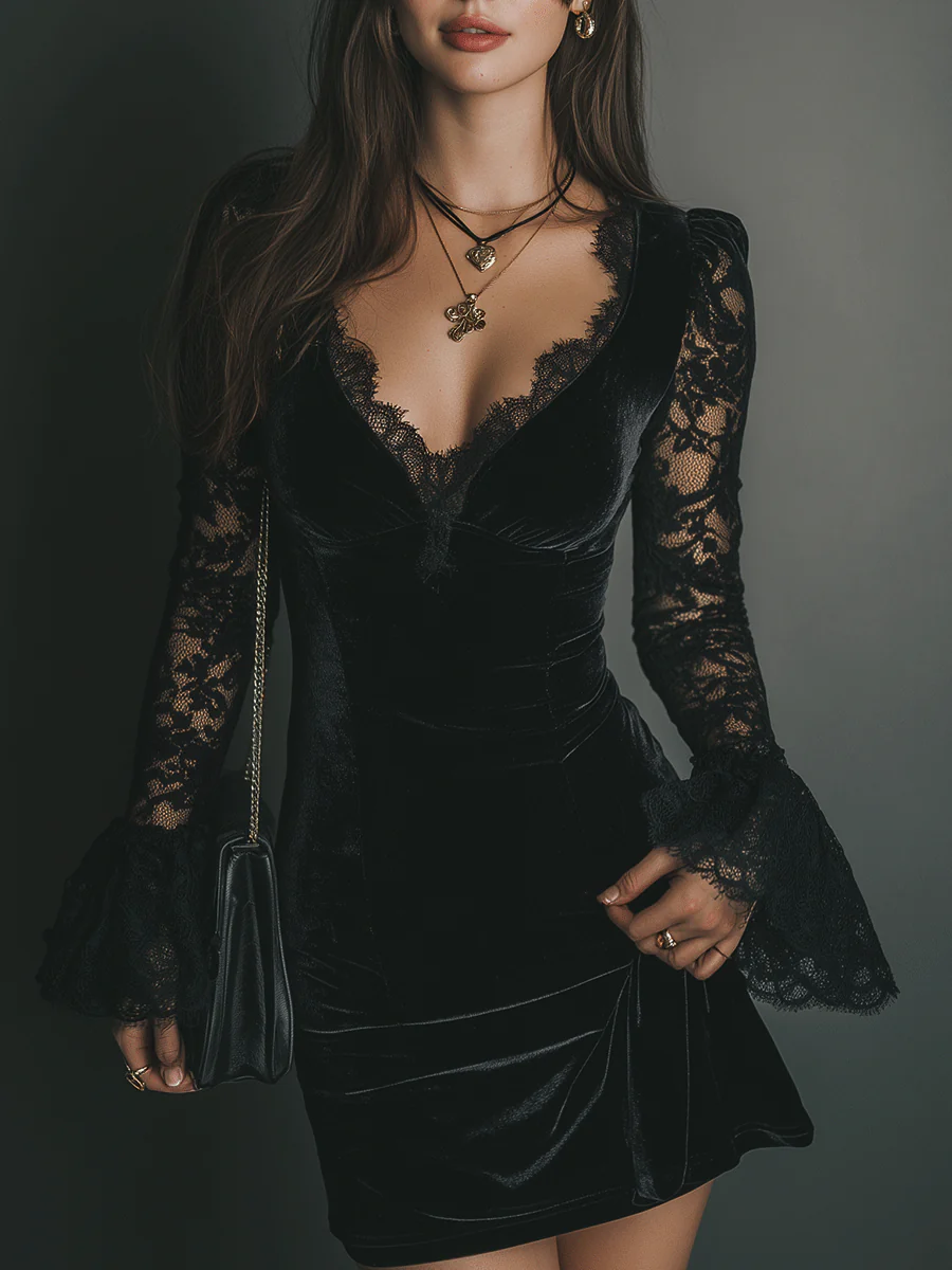 Luna | Elegancka welurowa sukienka