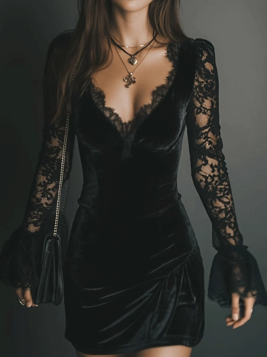 Luna | Elegancka welurowa sukienka