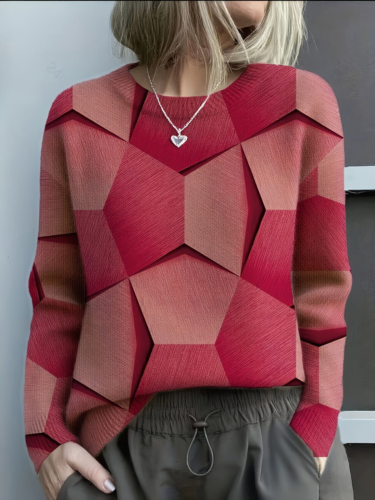 Lucia | Bluza z geometrycznym wzorem