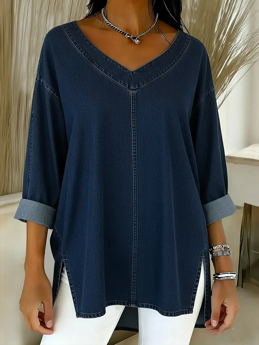 Lina | Luźny jeansowy top