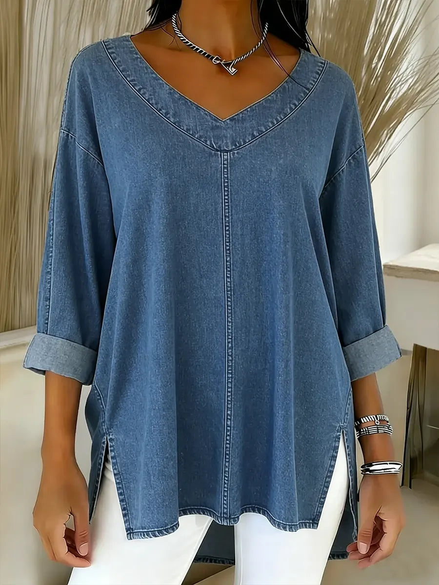 Lina | Luźny jeansowy top