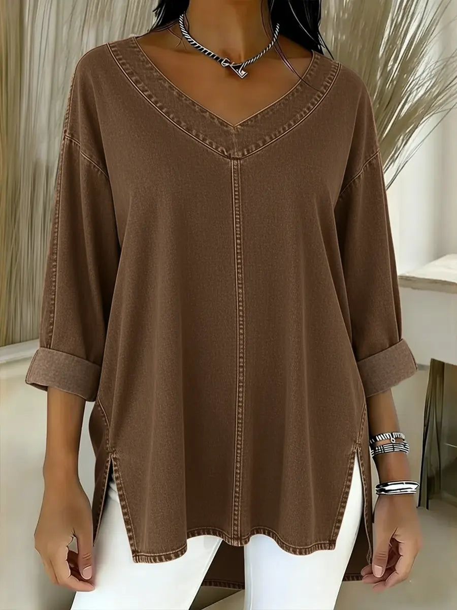 Lina | Luźny jeansowy top