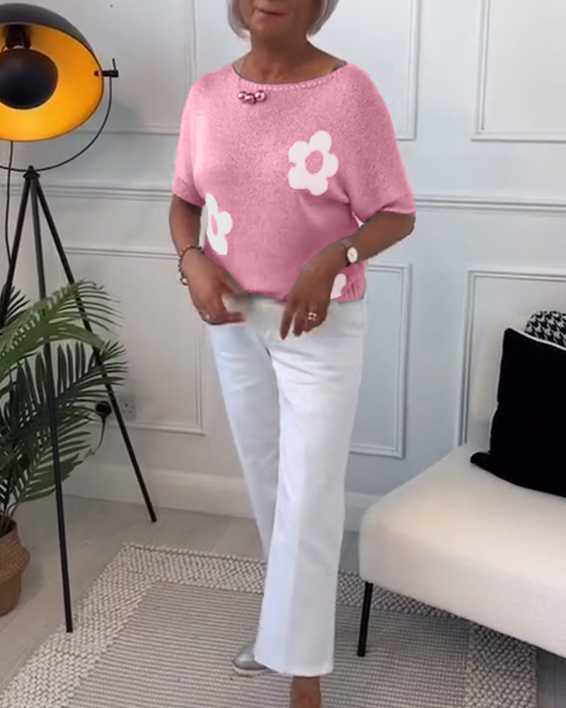 Daisy | Elegancki sweter w kwiaty