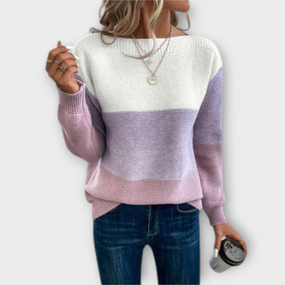 Elisabet | Elegancki trójkolorowy sweter