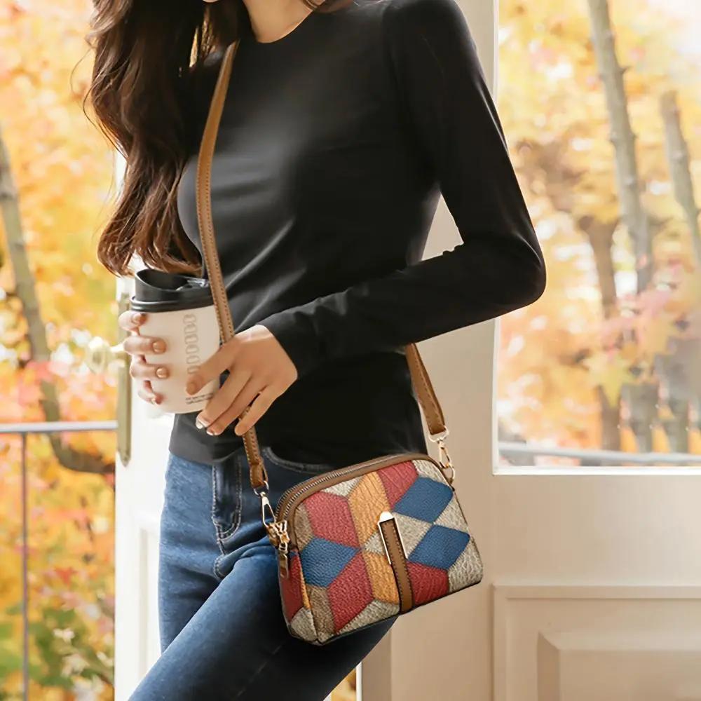 Clio | Mini torebka na ramię patchwork