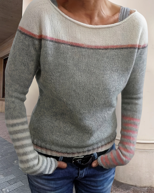 Katharina | Sweter w paski z długim rękawem