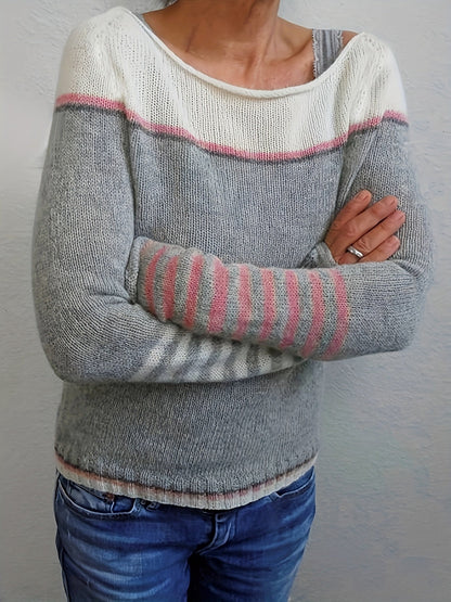 Katharina | Sweter w paski z długim rękawem