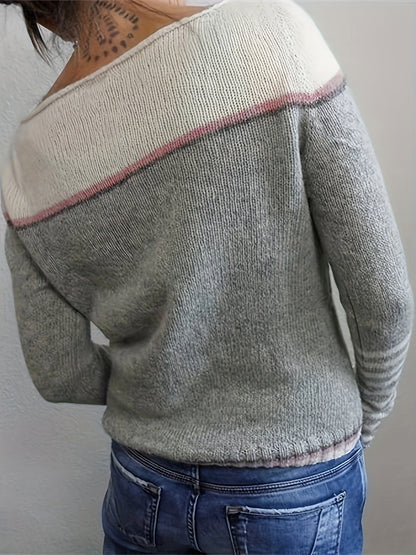Katharina | Sweter w paski z długim rękawem
