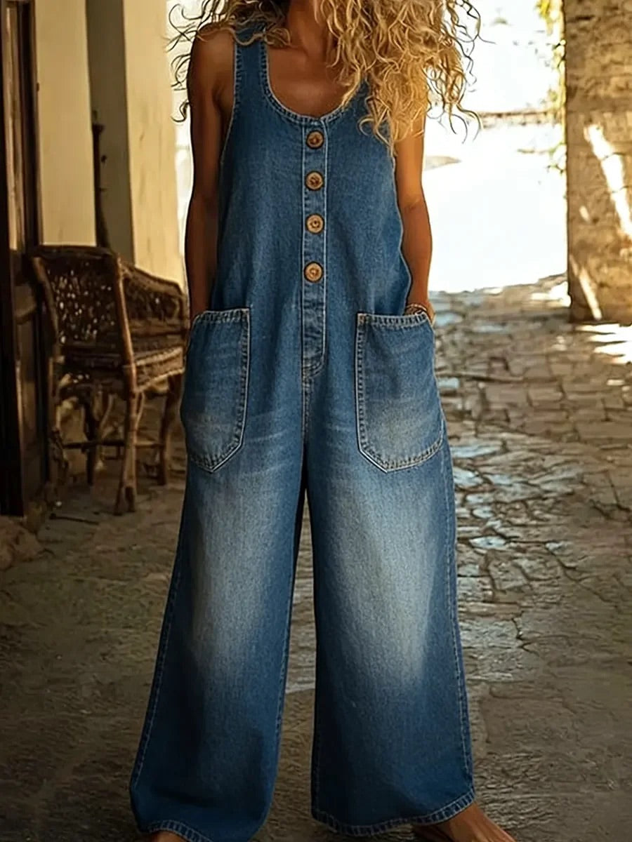 Ruth | Ogrodniczki z bawełnianego denimu vintage