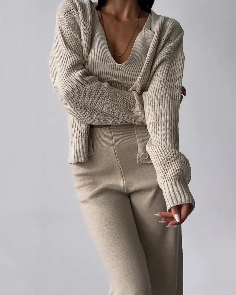 Amandine | Elegancki dzianinowy komplet