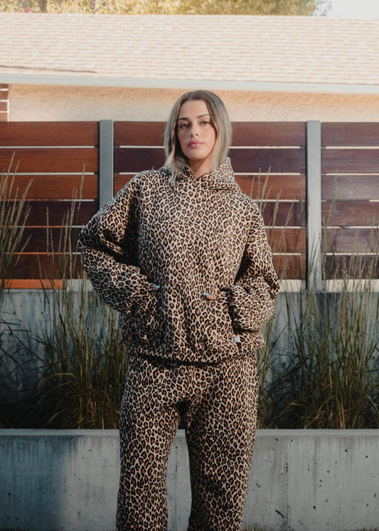 Noémie | Szykowna bluza z kapturem w panterkę