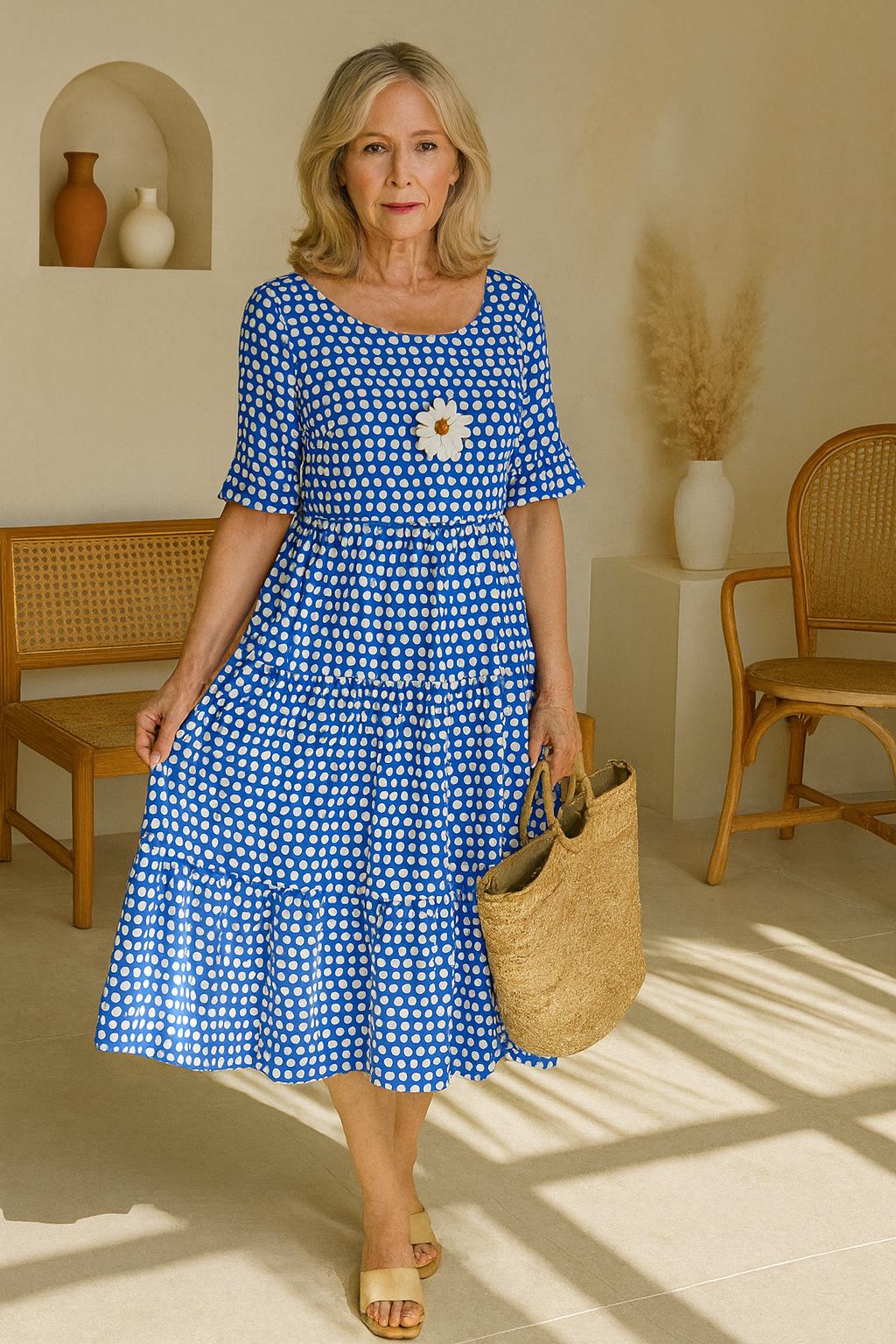 Noémie | Zwiewna elegancka sukienka midi