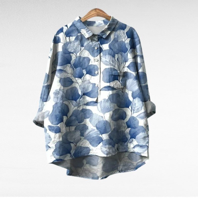 Camille | Elegancka letnia bluzka z lnu