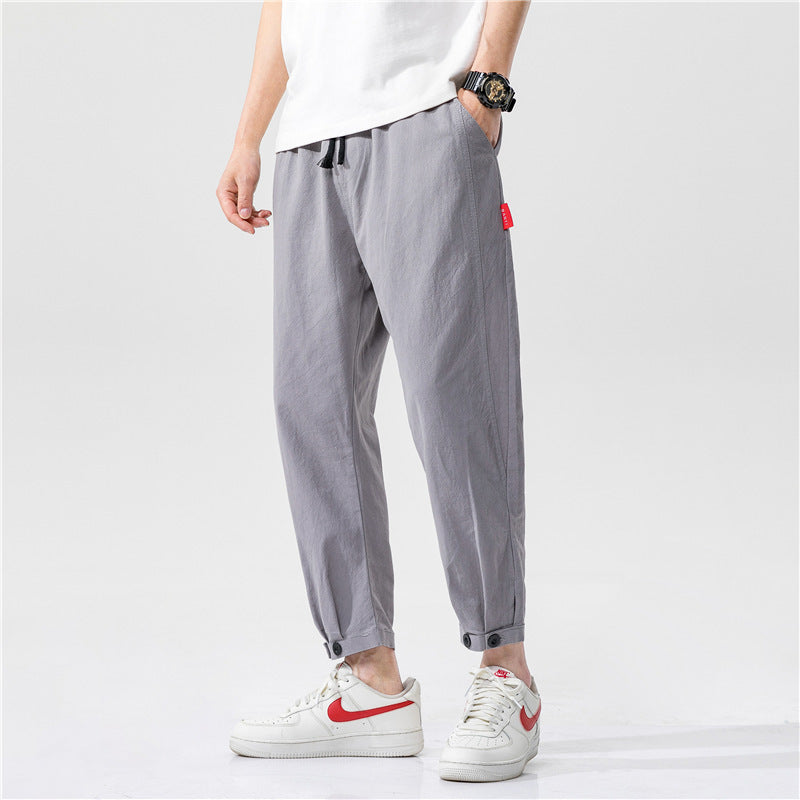 Theo | Bawełniane spodnie slim fit