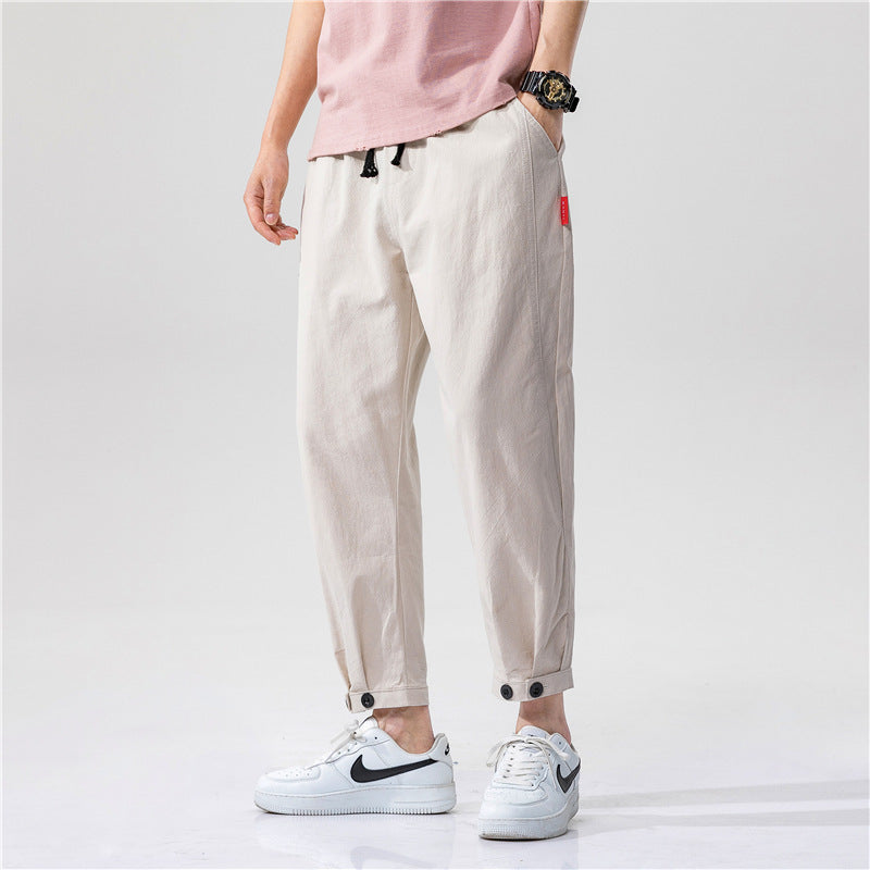Theo | Bawełniane spodnie slim fit