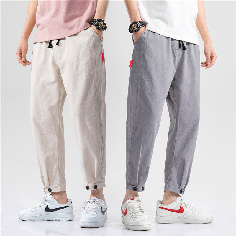 Theo | Bawełniane spodnie slim fit