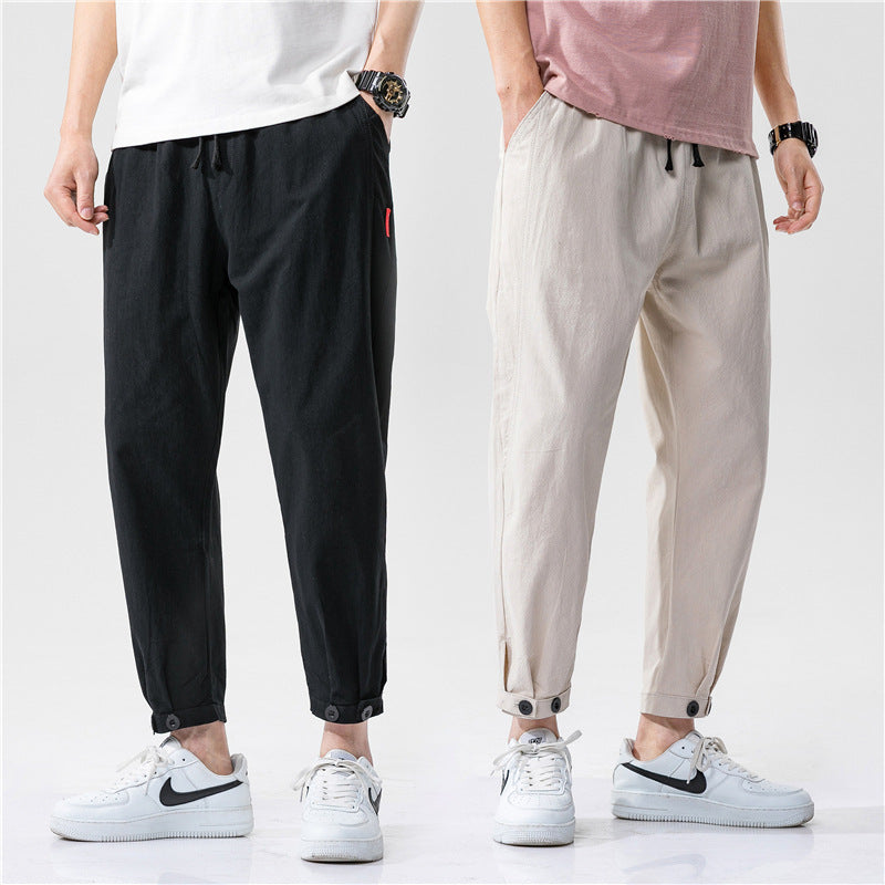 Theo | Bawełniane spodnie slim fit