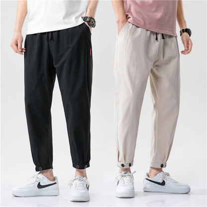 Theo | Bawełniane spodnie slim fit
