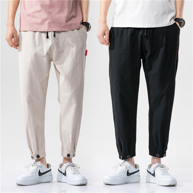 Theo | Bawełniane spodnie slim fit