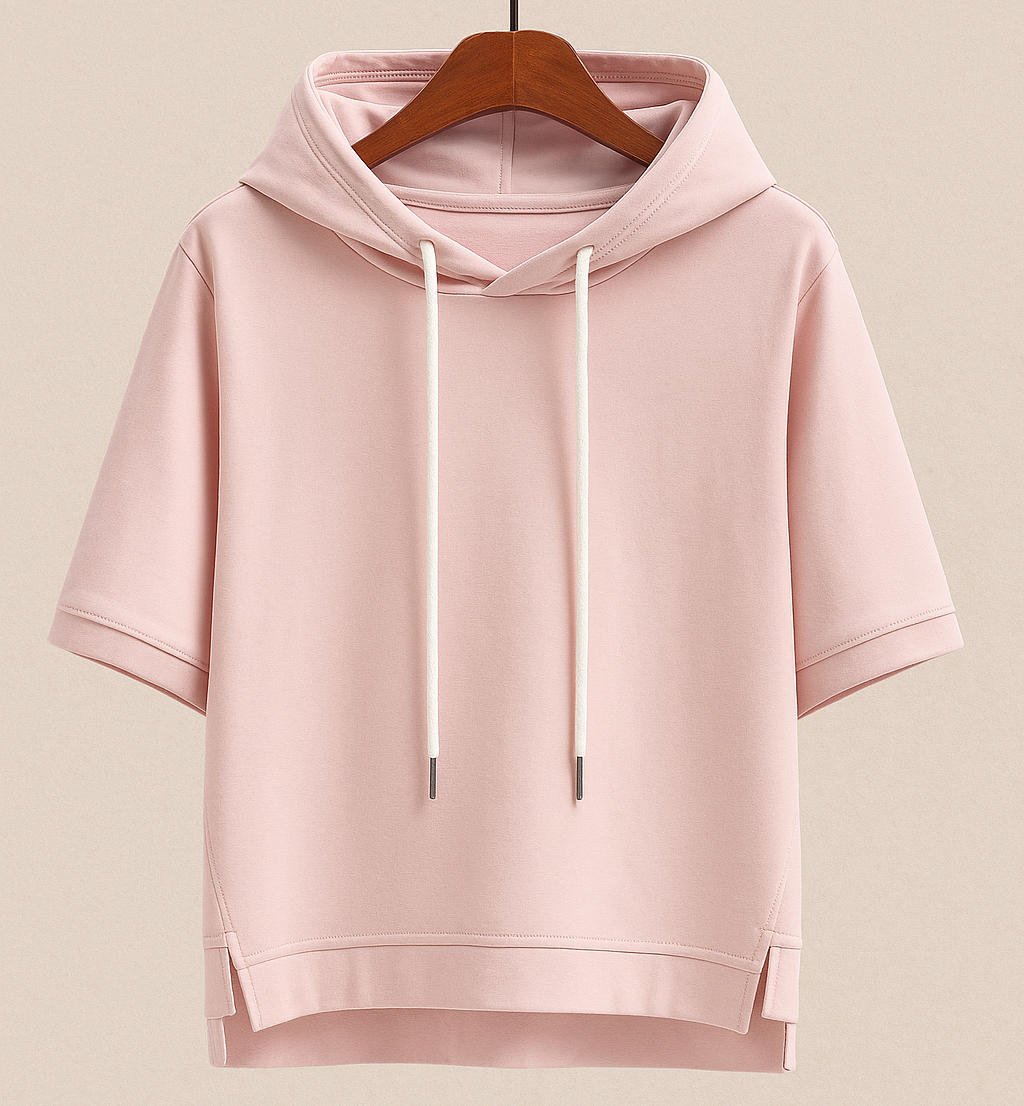 Alison | Bluza z kapturem i krótkim rękawem
