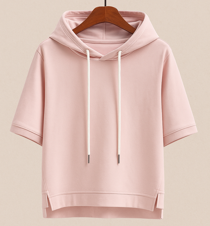 Alison | Bluza z kapturem i krótkim rękawem