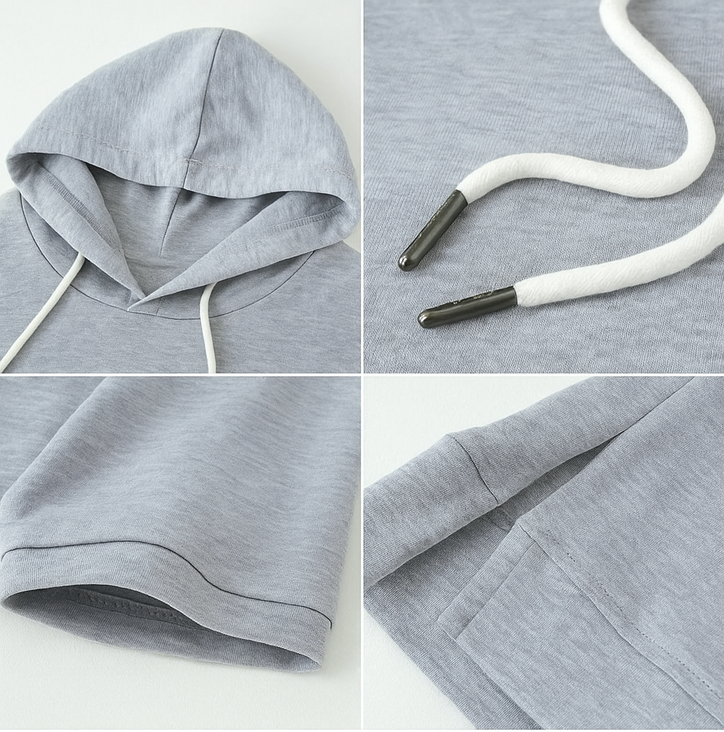 Alison | Bluza z kapturem i krótkim rękawem