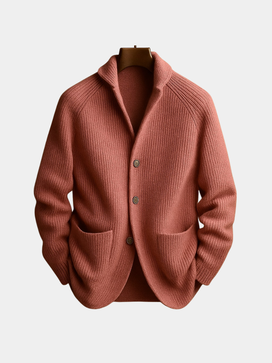 Amelin & Co™ | Męski kardigan z wełnianej dzianiny