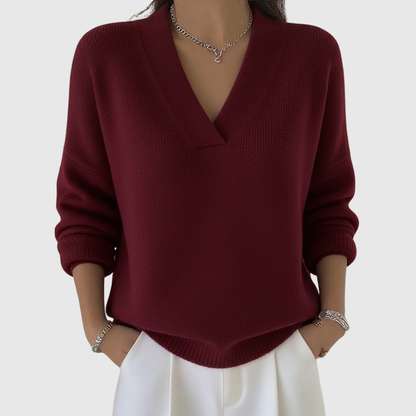 Faye | Miękki sweter w serek o luźnym kroju