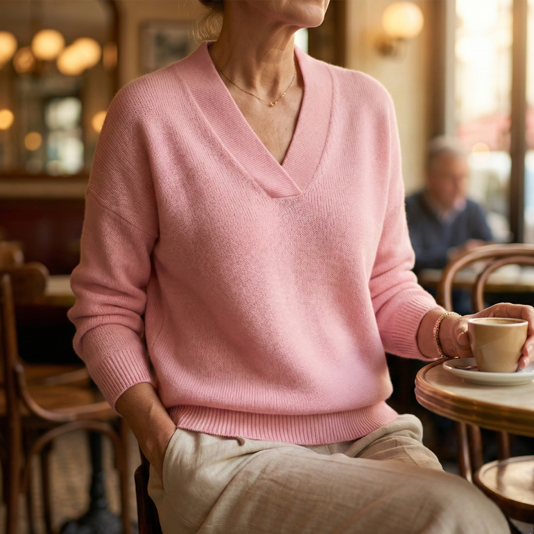 Faye | Miękki sweter w serek o luźnym kroju