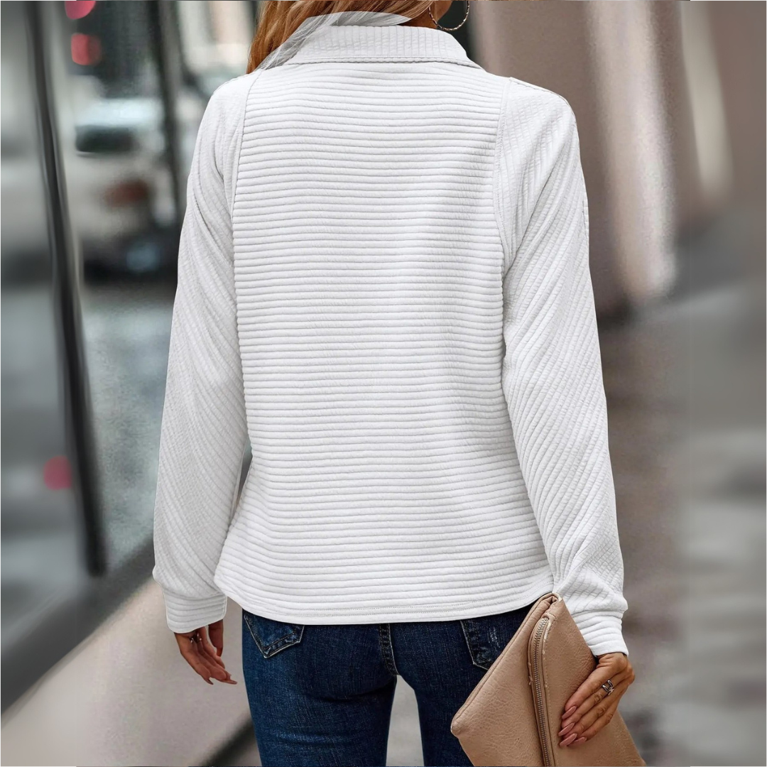 Suzanne | Sweter z krótkim zamkiem