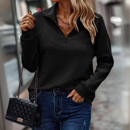 Suzanne | Sweter z krótkim zamkiem