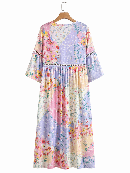 Clara Waverly | Sukienka patchwork w kwiaty