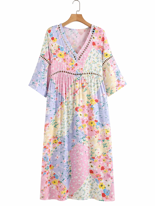 Clara Waverly | Sukienka patchwork w kwiaty