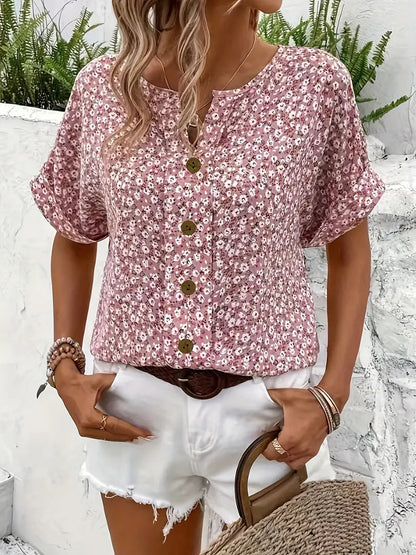 Jelena | Elegancki letni top w kwiaty