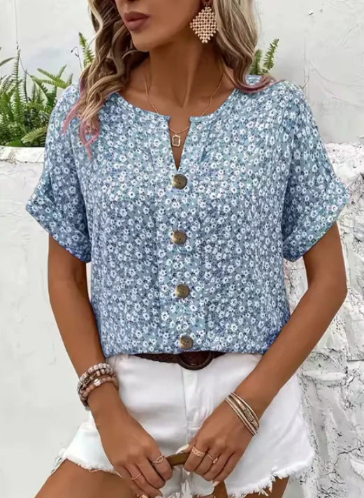 Jelena | Elegancki letni top w kwiaty