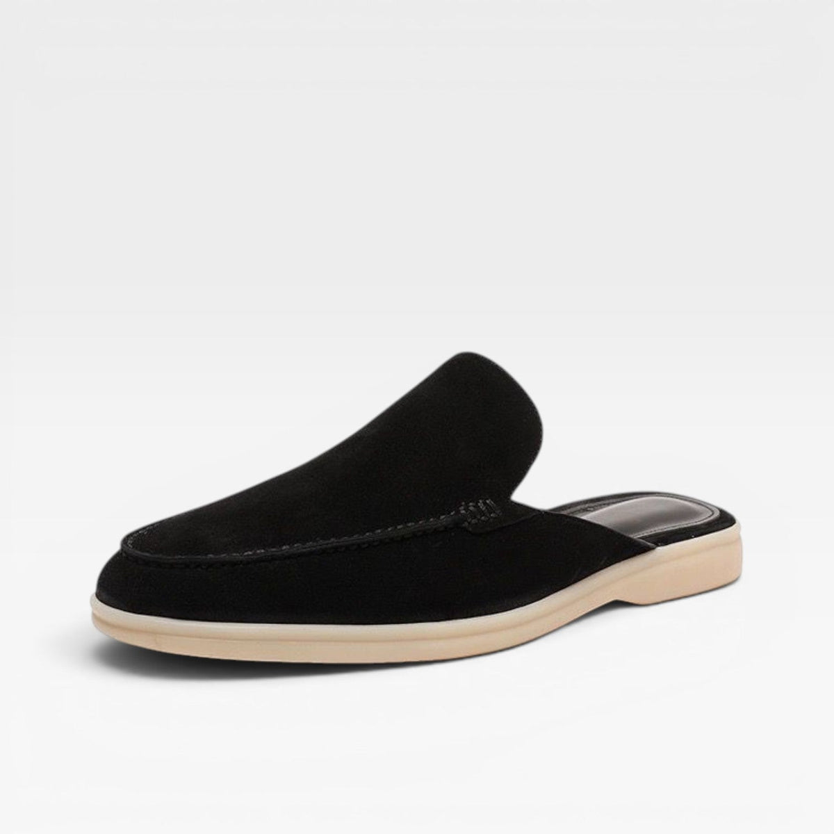 Męskie zamszowe klapki, wsuwane mokasyny bez pięty