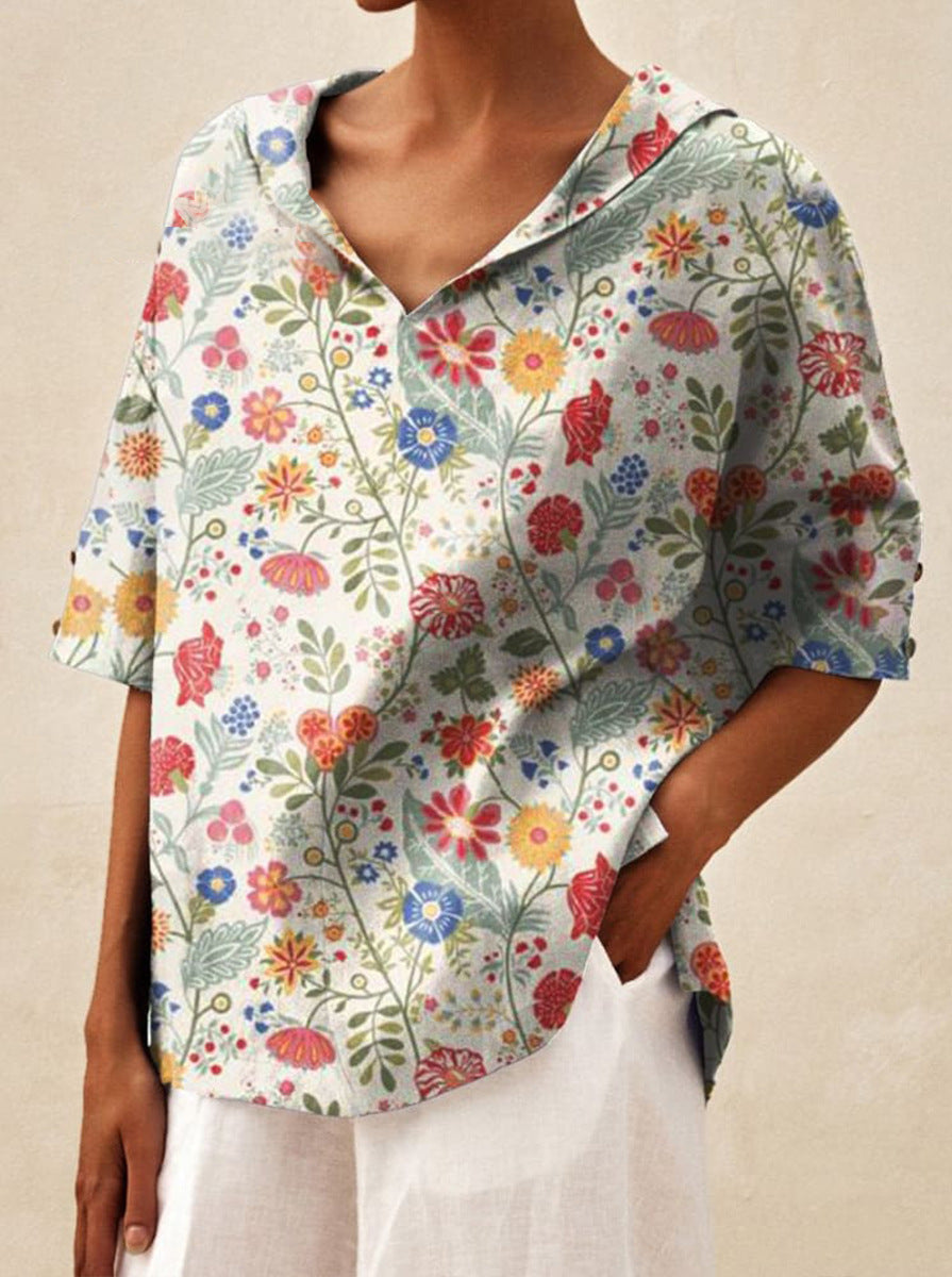 Andrea | Lekki letni top w kwiaty