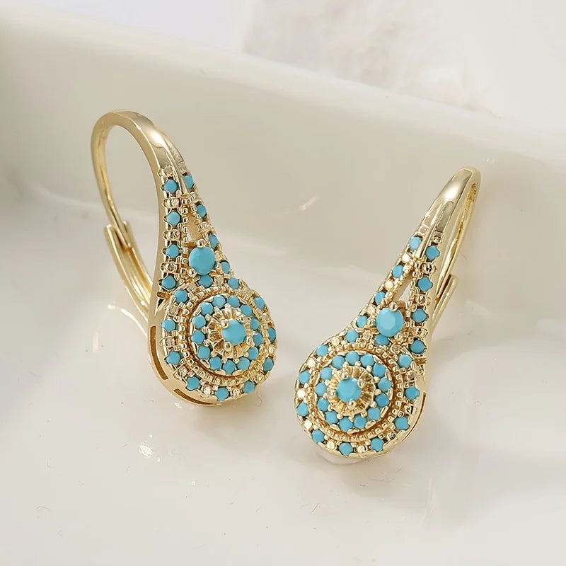 Kolczyki Gilded Turquoise Bloom