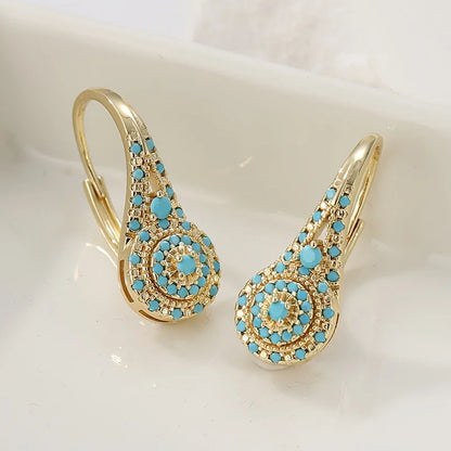 Kolczyki Gilded Turquoise Bloom